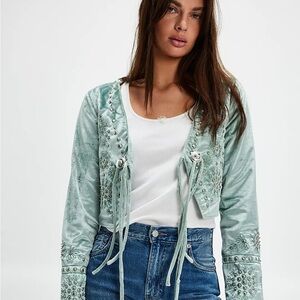 Understated Leather velvet tie top